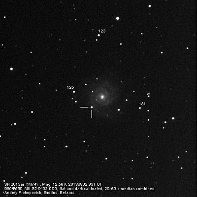 SN 2013ej V band photometry