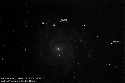 SN2011fe in M101 photometry in Rc band